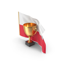 Poland Golden Trophy Flag PNG & PSD Images