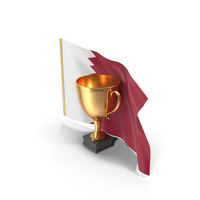 Qatar Golden Trophy Flag PNG & PSD Images