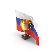 Russia Golden Trophy Flag PNG & PSD Images