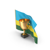 Rwanda Golden Trophy Flag PNG & PSD Images