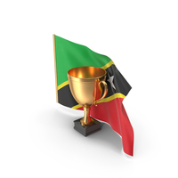 Saint Kitts And Nevis Golden Trophy Flag PNG & PSD Images