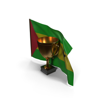 Sao Tome And Principe Golden Trophy Flag PNG & PSD Images
