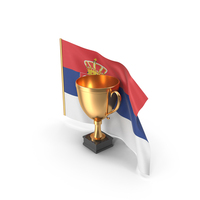 Serbia Golden Trophy Flag PNG & PSD Images