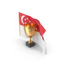 Singapore Golden Trophy Flag PNG & PSD Images