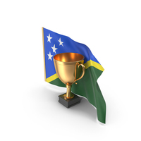 Solomon Golden Trophy Flag PNG & PSD Images