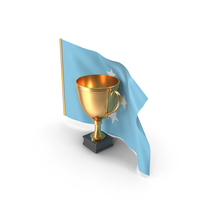 States of Micronesia Golden Trophy Flag PNG & PSD Images