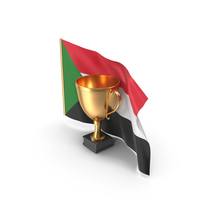 Sudan Golden Trophy Flag PNG & PSD Images