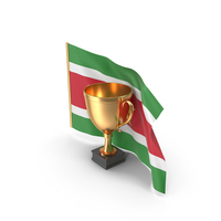 Suriname Golden Trophy Flag PNG & PSD Images