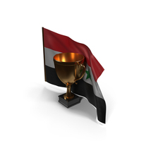 Syria Golden Trophy Flag PNG & PSD Images