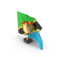 Tanzania Golden Trophy Flag PNG & PSD Images