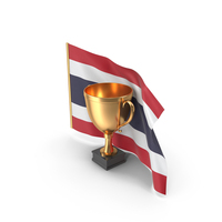 Thailand Golden Trophy Flag PNG & PSD Images
