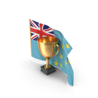 Tuvalu Golden Trophy Flag PNG & PSD Images
