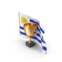 Uruguay Golden Trophy Flag PNG & PSD Images