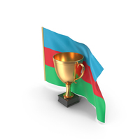 Azerbaijan Golden Trophy Flag PNG & PSD Images