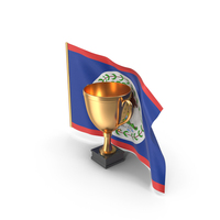 Belize Golden Trophy Flag PNG & PSD Images