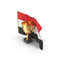 Egypt Golden Trophy Flag PNG & PSD Images