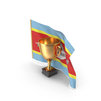 Eswatini Golden Trophy Flag PNG & PSD Images