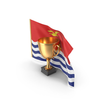 Kiribati Golden Trophy Flag PNG & PSD Images