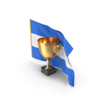 Nicaragua Golden Trophy Flag PNG & PSD Images
