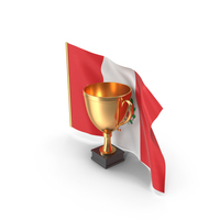 Peru Golden Trophy Flag PNG & PSD Images
