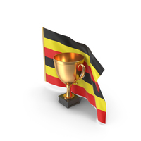 Uganda Golden Trophy Flag PNG & PSD Images