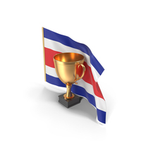 Costa Rica Golden Trophy Flag PNG & PSD Images