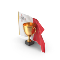 Malta Golden Trophy Flag PNG & PSD Images