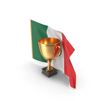 Mexico Golden Trophy Flag PNG & PSD Images