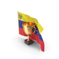 Venezuela Golden Trophy Flag PNG & PSD Images