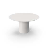 White Minimal Round Dining Table PNG & PSD Images