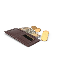 Brown Wallet Indian 500 Rupees Money Bill Coins PNG & PSD Images