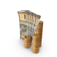 Coins With Indian 500 Rupees Money Notes Bills Currency PNG & PSD Images