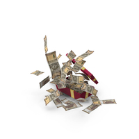 Gift Box Full Out Fly Indian 500 Rupees Money Notes PNG & PSD Images