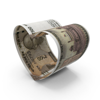 Heart Shap Indian 500 Rupees Notes PNG & PSD Images