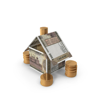 Home With Indian 500 Rupees Money Notes Currency Coins PNG & PSD Images