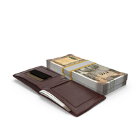 Leather Wallet Open Bill Indian 500 Rupees Money PNG & PSD Images