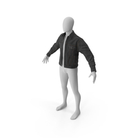 Unbuttoned Man Trucker Jeans Jacket Black PNG & PSD Images