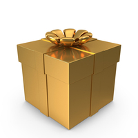 Packing Gift Box Presentation Gift Box Icon Gold PNG & PSD Images