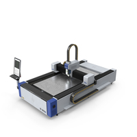 Senfeng SF-3015S Laser Cutting Machine with Steel Workpiece PNG & PSD Images