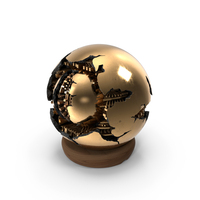 Sphere Of Ruins Resting On Wood Stand PNG & PSD Images