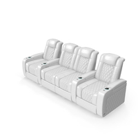Theater Seating Row 4 Modules White PNG & PSD Images