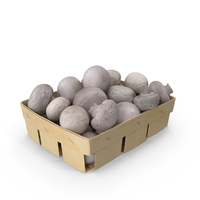 White Champignons In Wooden Basket PNG & PSD Images