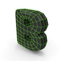 Techno Wireframe Letter B PNG & PSD Images