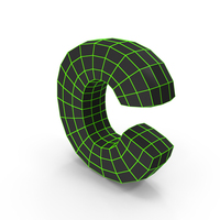 Techno Wireframe Letter C PNG & PSD Images
