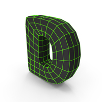 Techno Wireframe Letter D PNG & PSD Images