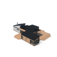 Minimalist House with Light Wood Design PNG & PSD Images