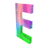 Rainbow Pixel Alphabet Letter E PNG & PSD Images