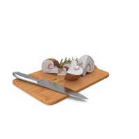 Champignons Chopped on Board PNG & PSD Images