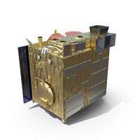 COMS-1 Satellite with Closed Solar Panels PNG & PSD Images