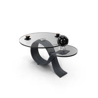 Glass Coffee Table With Espresso Cups And Globe PNG & PSD Images